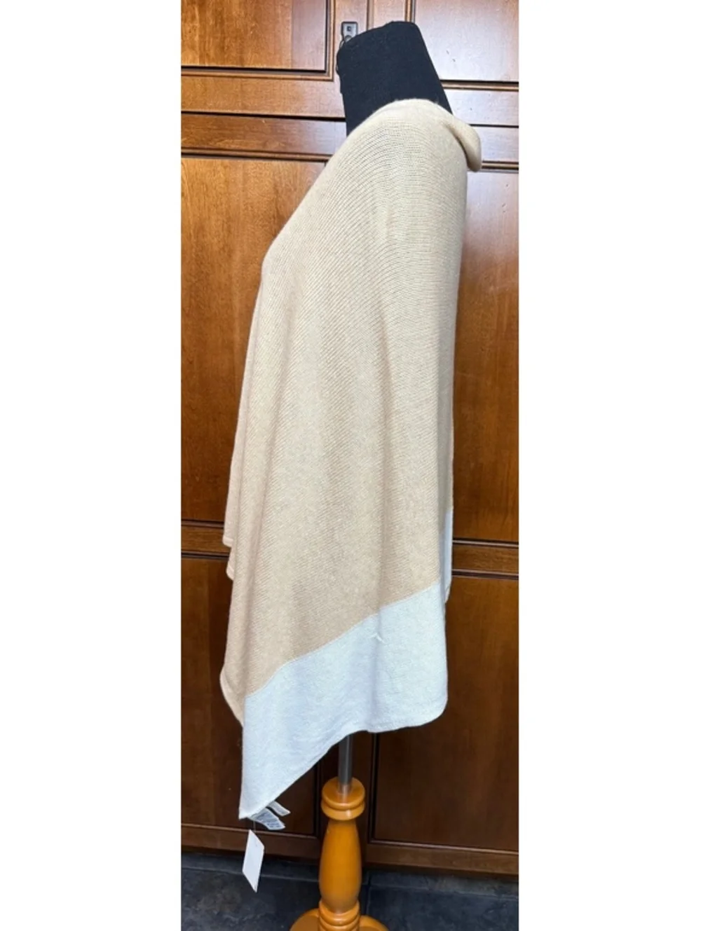 J.Crew Women’s One Size Cotton Cashmere Colorblock Knit Poncho Cape NWT